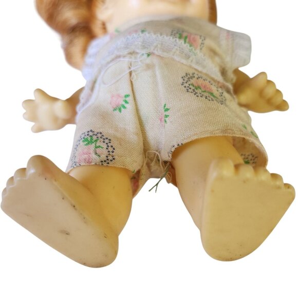 Vintage 1960s Huggles Doll Japan Red Hair Big Eyes 7” Vinyl Girl Toy Collectible - Picture 6 of 6